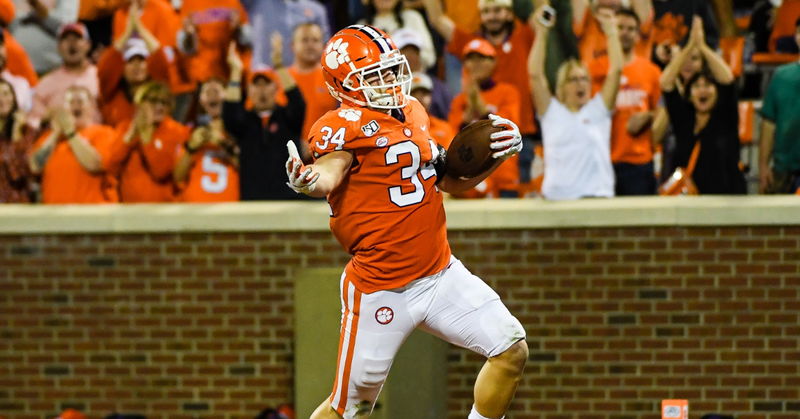 Rudolph scored on a 39-yard fumble return versus BC. 