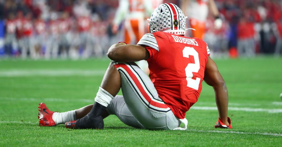 Dobbins loss his final collegiate game to Clemson (Mark Rebilas - USA Today Sports)