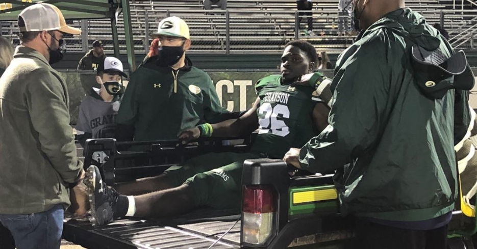 Mafah injured in the playoff win (Credit: Colin Hubbard)