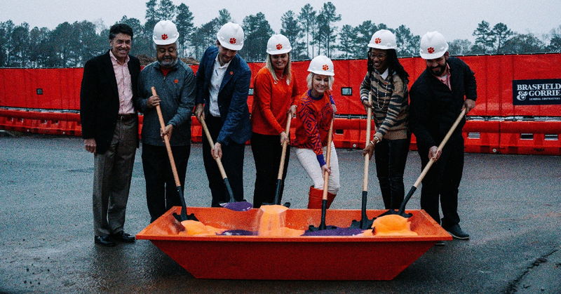 Groundbreaking photo (L-R): Davis Babb, Max Allen, Graham Neff, Allison Kwolek, Stephanie Ellison-Johnson, Eric Sabin