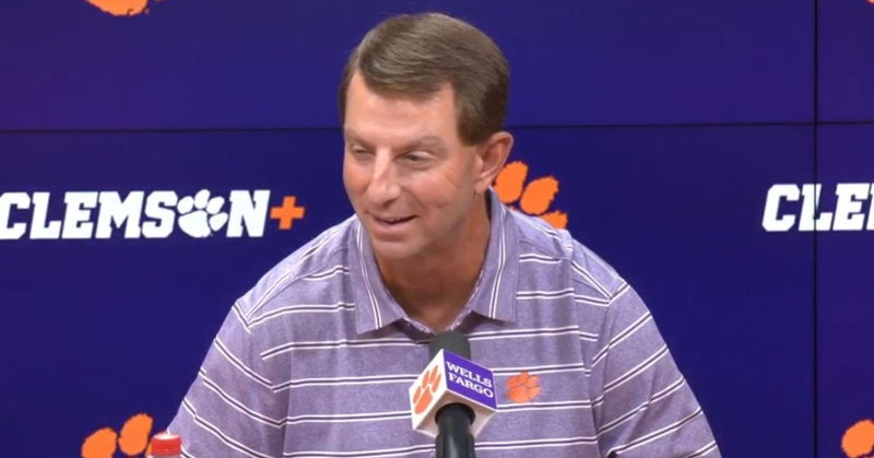 WATCH: Dabo Swinney previews FSU, talks bringing back veteran kicker Jonathan Weitz