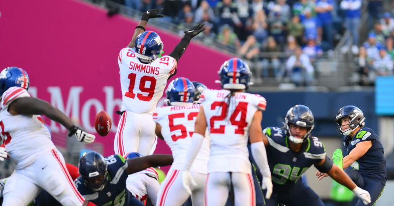 Isaiah Simmons blocked a 47-yard game-tying FG attempt, which was then returned for a Giants TD. (Photo: Steven Bisig / USATODAY)