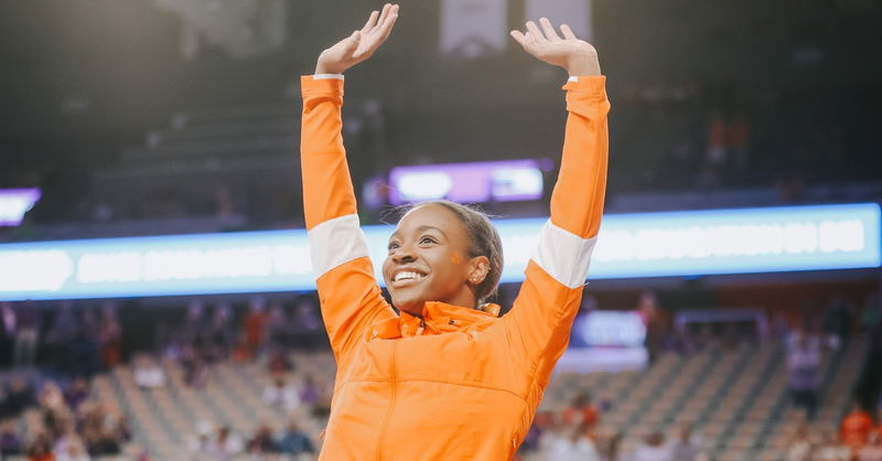 Brie Clark made national news with landing the first college rendition of the Biles I, named after Gold medalist Simone Biles' move.