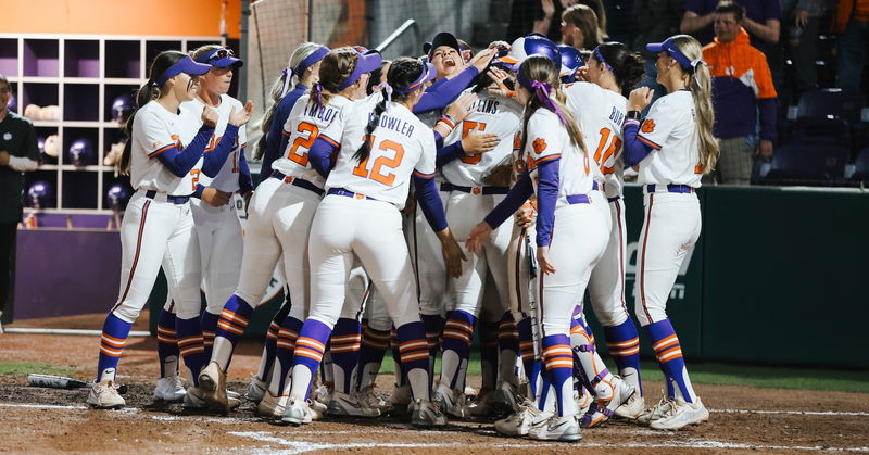 Clemson softball excelled in the circle and at the plate in a dominating win (Clemson athletics photo).